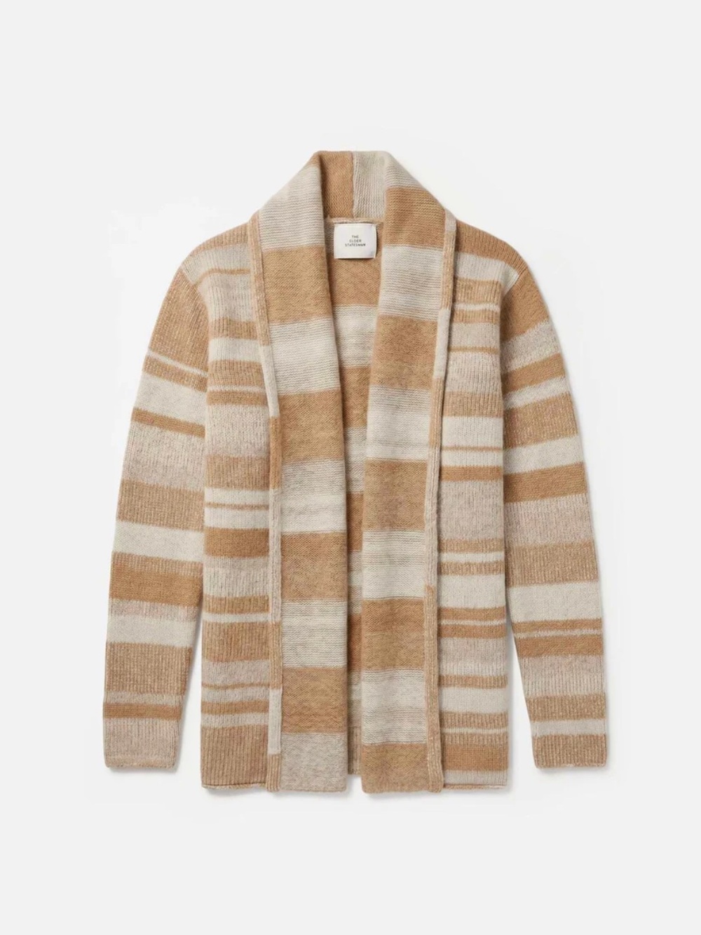The Elder Statesman Cashmere Striped Smoking Jacket Cardigan Sweater XS